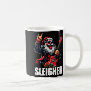 Sleigher Vintage Santa Guitar Rock On Christmas Xm Coffee Mug