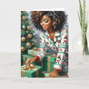 Sleighin' Christmas Vibes Pajama Queen Holiday Card