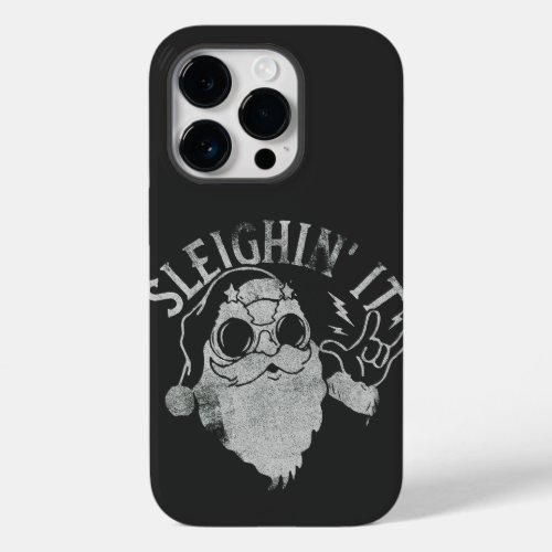 Sleighin It Funny Santa Sleigh Christmas Case_Mate iPhone 14 Pro Case