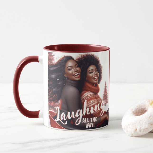 Sleighin' Sisters Festive Laughter Mug (With Donut)