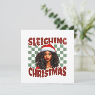 Sleighing Christmas African American woman