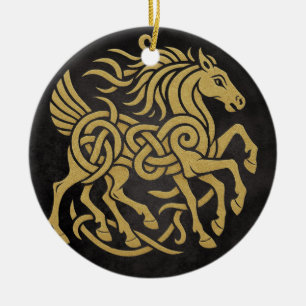 Sleipnir Eight-Legged Horse Norse Mythology Design Ceramic Ornament