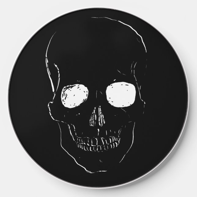 Sleleton Face with Glowing Eyes on a  Wireless Charger (Front)