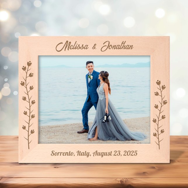 Slender Flowers Couple Wedding Anniversary 10x8 Engraved Frames (Creator Uploaded)