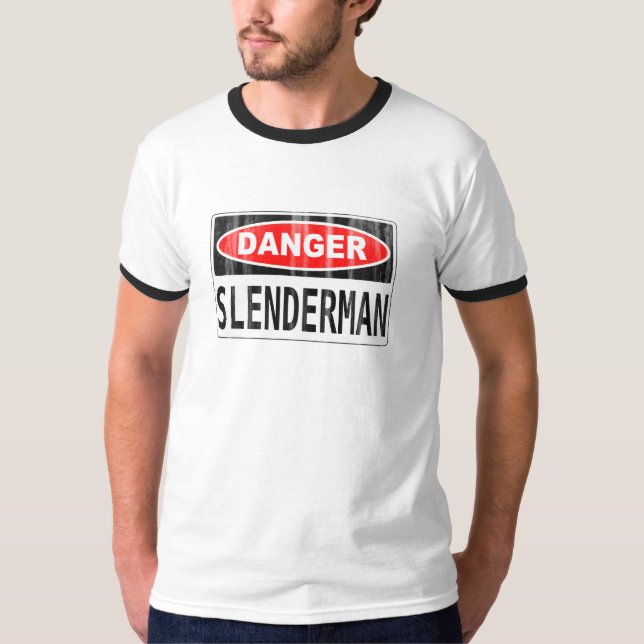 Slender Man Danger Signboard T-Shirt (Front)
