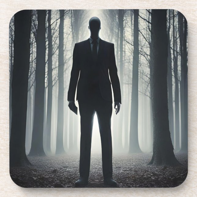 SLENDER MAN LEGEND DARK BEVERAGE COASTER (Front)