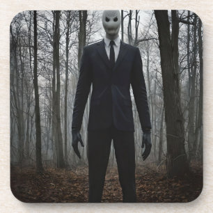 SLENDER MAN LEGEND MYTH IN THE WOODS BEVERAGE COASTER