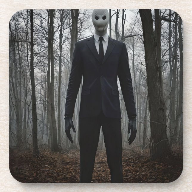 SLENDER MAN LEGEND MYTH IN THE WOODS BEVERAGE COASTER (Front)