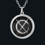 Slender Man Silver Plated Necklace<br><div class="desc">Slender Man (a.k.a Slenderman) is a mythical creature often depicted as a tall, thin figure wearing a black suit and a blank face. According to the legend, he can stretch or shorten his arms at will and has tentacle-like appendages protruding from his back. Depending on the interpretations of the myth,...</div>