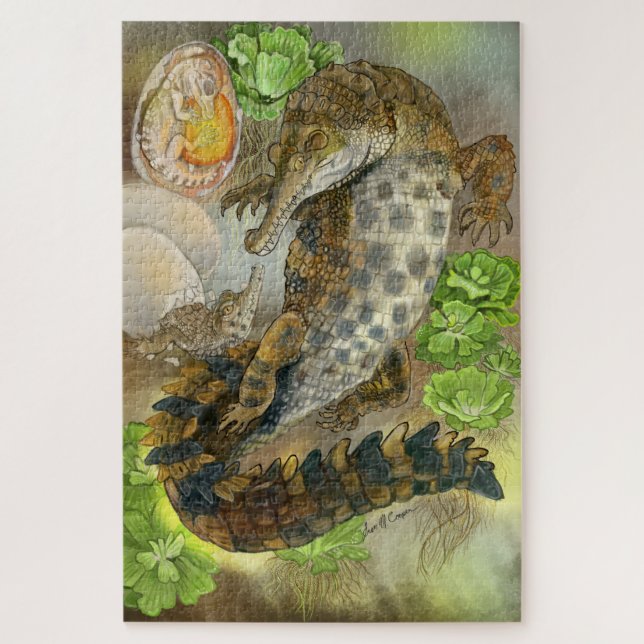 Slender Snouted Crocodile Jigsaw Puzzle (Vertical)
