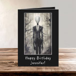 Slenderman Slender Man Happy Birthday Name Card<br><div class="desc">Slenderman Slender Man Happy Birthday Name Card</div>