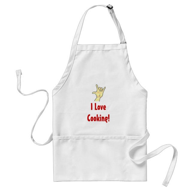 SLGreetings 118_2, I Love Cooking! Adult Apron (Front)