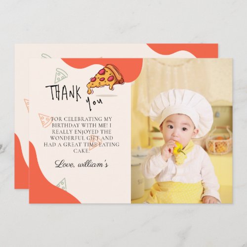 Slice Baby Slice Pizza Time Baby Thank You Card