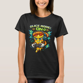 Slice Mode: ON – Funny Pizza Gamer Retro T-Shirt