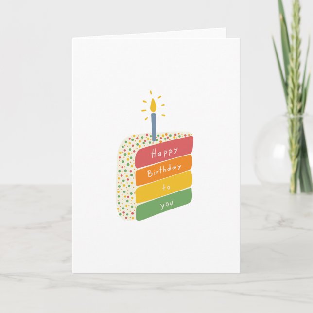 Slice of Birthday Cake | Happy Birthday Card (Front)