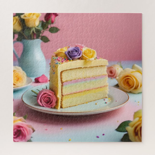 Slice of Birthday Cake Jigsaw Puzzle (Vertical)