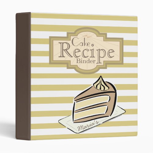 Slice of Cake Personalised Recipe 3 Ring Binder