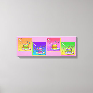 Slice of CAKE Pop Art (long) Gallery Wrapped Canva Canvas Print