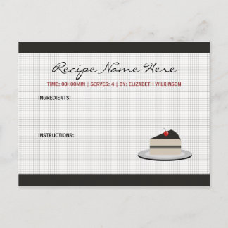 Slice of Cake Recipe Card