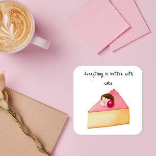 Slice of Cake Square Sticker