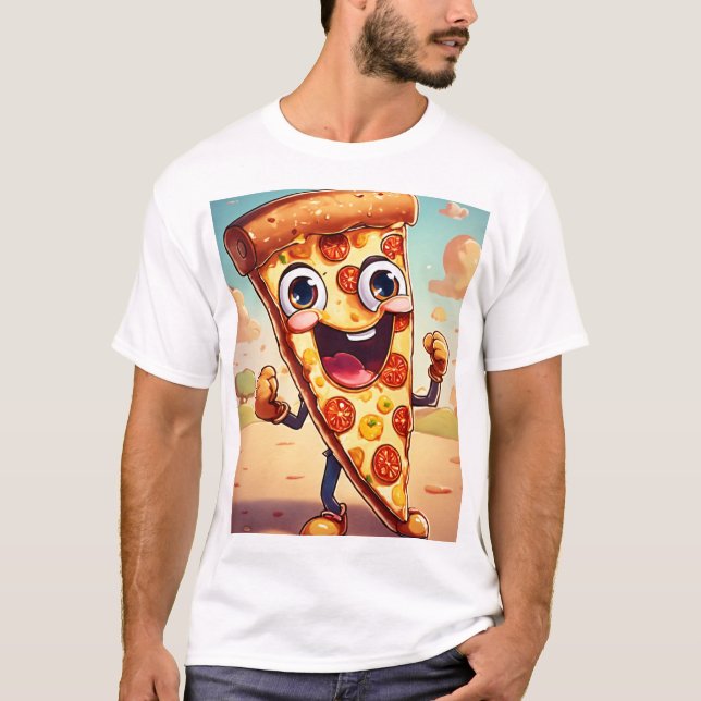 slice of CARTOON STYLE animated pizza T-Shirt (Front)