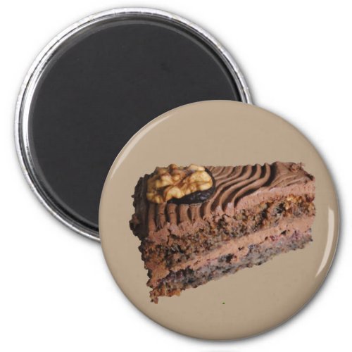Slice of Chocolate Walnut Cake Magnet