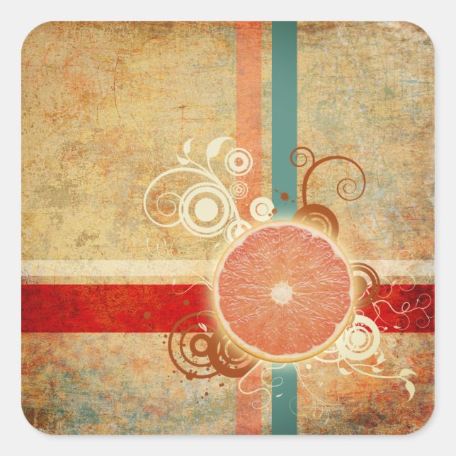Slice of Citrus Abstract Square Sticker (Front)