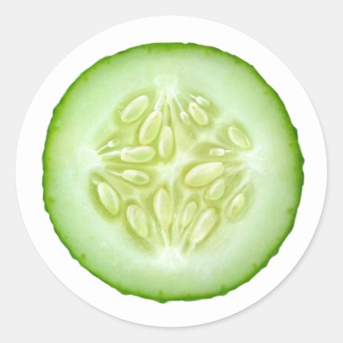 Slice of cucumber classic round sticker