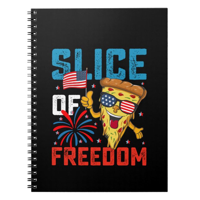 Slice Of Freedom 4th July Pizza USA Flag Sunglasse Notebook (Front)
