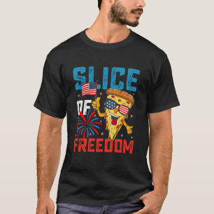 Slice Of Freedom 4th July Pizza USA Flag Sunglasse T-Shirt
