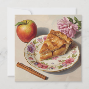 Slice of Fresh Apple Pie on a Plate Card