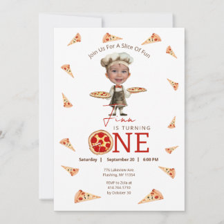 Slice Of Fun 1st Birthday Photo Invitation