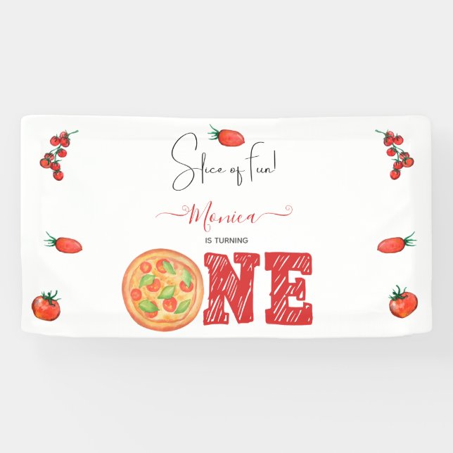 Slice of fun, first birthday banner (Horizontal)