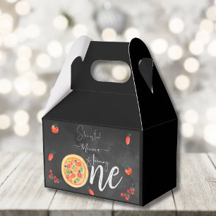 Slice of fun, first pizza birthday favor boxes