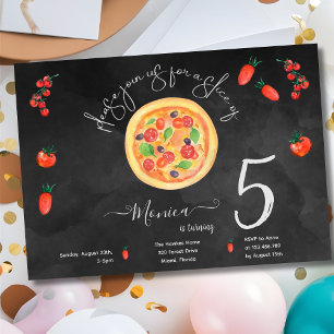Slice of fun, pizza birthday invitation