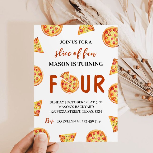 Slice Of Fun Pizza Party Birthday Invitation (Creator Uploaded)