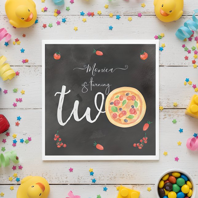 Slice of fun, second birthday napkins (Creator Uploaded)