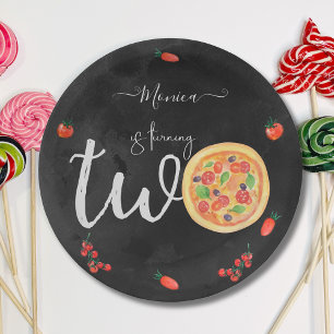 Slice of fun, second pizza birthday paper plates