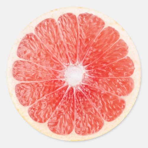 Slice of grapefruit classic round sticker