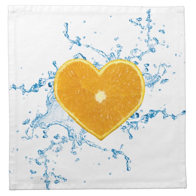 Slice of Heart-Shaped Orange Cloth Napkin (Front)