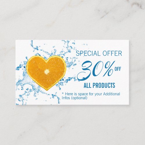 Slice of Heart_Shaped Orange Discount Card