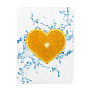 Slice of Heart-Shaped Orange Magnet