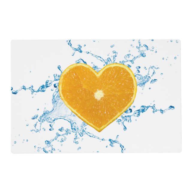 Slice of Heart-Shaped Orange Placemat (Front)