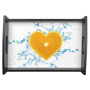 Slice of Heart-Shaped Orange Serving Tray