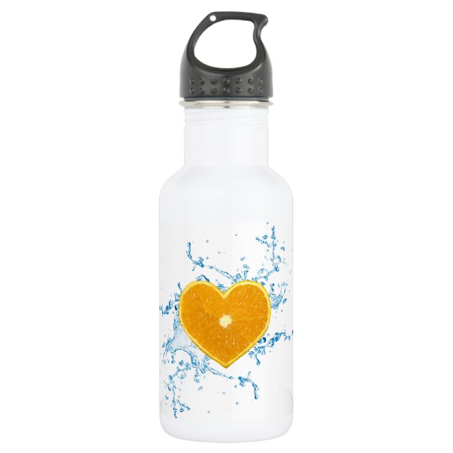Slice of Heart-Shaped Orange Water Bottle (Front)