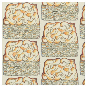 Slice of Kugel Jewish Egg Noodle Casserole Fabric