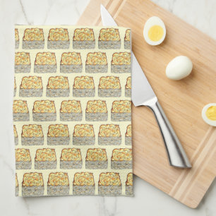 Slice of Kugel Jewish Egg Noodle Casserole Kitchen Towel