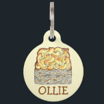 Slice of Kugel Jewish Egg Noodle Casserole Pet ID Tag<br><div class="desc">Design features an original illustration of a slice of kugel, an egg noodle casserole popular in Jewish cuisine and often served on Shabbat. This foodie design is also available on other products. Lots of additional Jewish food designs are also available from this shop. Don't see what you're looking for? Need...</div>
