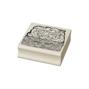 Slice of Kugel Jewish Egg Noodle Casserole Rubber Stamp