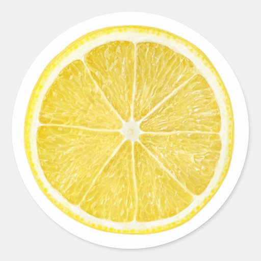Slice of lemon classic round sticker | Zazzle